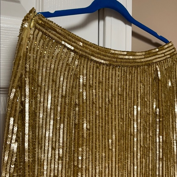INC Gold Sequin Skirt - Size 2P - Picture 2 of 5